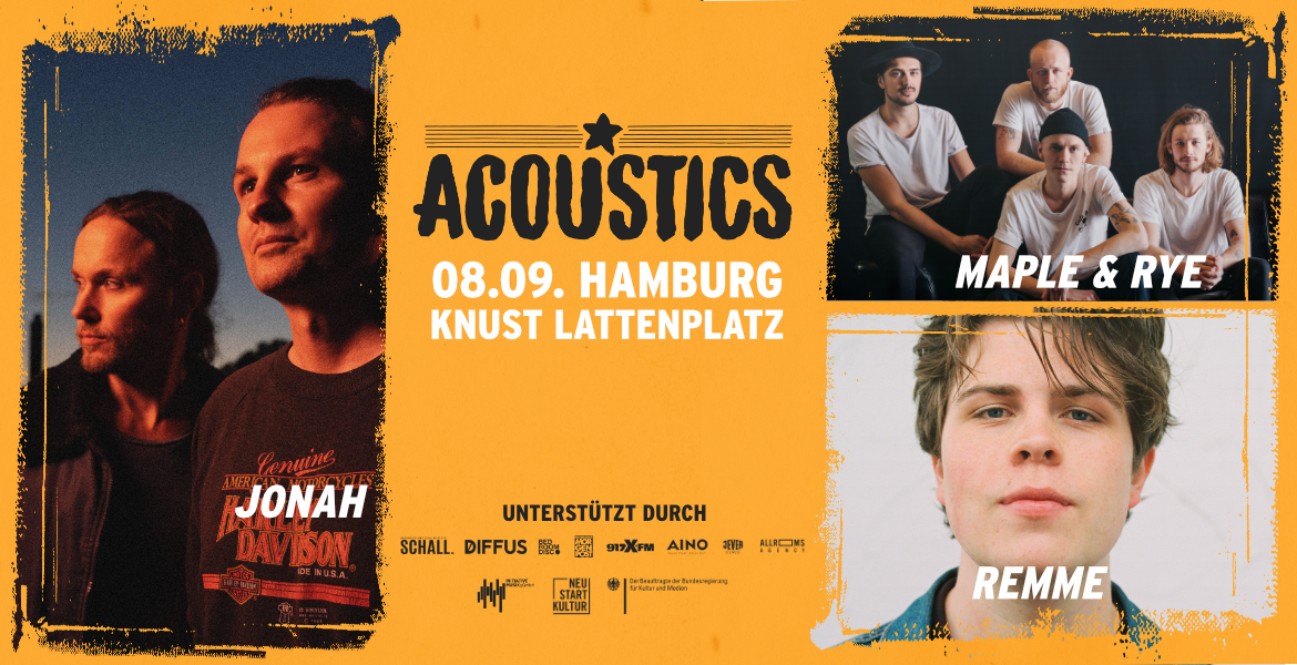 Tickets JONAH, Maple & Rye & Remme, Acoustics Hamburg in Hamburg