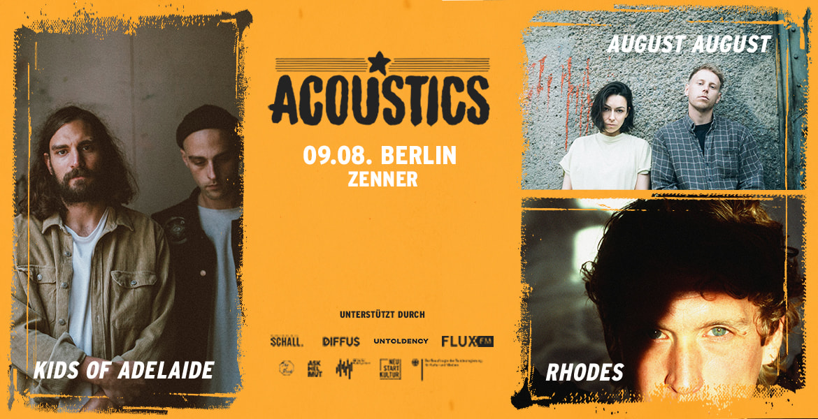 Tickets KIDS OF ADELAIDE | AUGUST AUGUST | RHODES, Acoustics Berlin in Berlin
